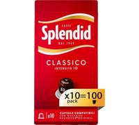 Splendid - Capsule Caffè Espresso Classico - 100 Capsule in Alluminio - Intensità 10 - Compatibili con Macchine Nespresso®* original - 10 Confezioni da 10 Capsule