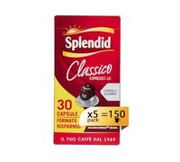 Splendid - Capsule Caffè Espresso Classico - 150 Capsule in Alluminio - 5 Confezioni da 30 - Intensità 10 - Compatibili con Macchine Nespresso®* original