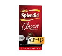 Splendid - Capsule Caffè Espresso Classico - 150 Capsule in Alluminio - Intensità 10 - Compatibili con Macchine Nespresso®* original - 15 Confezioni da 10 Capsule