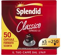 Splendid - Capsule Caffè Espresso Classico - 250 Capsule in Alluminio - 5 Confezioni da 50 - Intensità 10 - Compatibili con Macchine Nespresso®* originali *