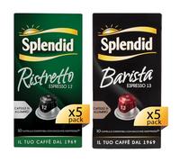 Splendid - Capsule Caffè Espresso Confezione Mista Barista e Ristretto - 100 Capsule in Alluminio - Compatibili con Macchine Nespresso®* original - 50 Capsule Barista e 50 Capsule Ristretto