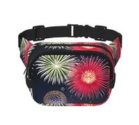 Splendid Fireworks Pattern trendy trendy marsupio unisex viaggio sport messenger bag, nero, taglia unica