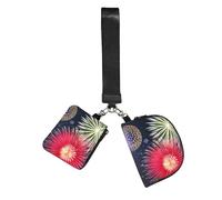 Splendid Fireworks - Portafoglio portachiavi da donna, piccola borsa da polso per chiavi e carte, confezione da 2 tasche con cerniera per corsa, palestra, viaggi, sport all'aria aperta