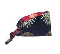 Splendid Fireworks Prints - Berretto da lavoro, elegante e regolabile, adatto per chef, allenamenti in palestra o doccia, colore: nero