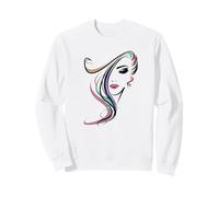 Splendida Arte Astratta del Viso di Donna - Espressione Creativa Felpa