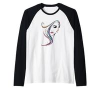 Splendida Arte Astratta del Viso di Donna - Espressione Creativa Maglia con Maniche Raglan