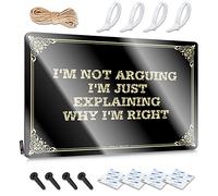 Splendida decorazione da parete riutilizzabile per lavoro e ufficio, con scritta "I'm Not Arguing I'm Just Explaining Why I'm Right", decorazione da parete vintage per fienile (20 x 30 cm)