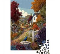 Splendida giornata autunnale, recinzione in legno, giardino, casa,Puzzle Per Adulti 70x50cm/1000pcs,Giochi Di Sfida