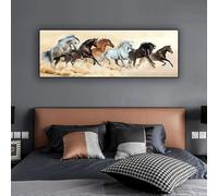 Splendida immagine da parete di sei cavalli in corsa su tela spessa, perfetta per qualsiasi stanza