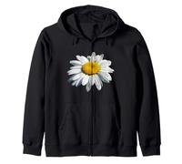Splendida Margherita Shasta di Colore Bianco Felpa con Cappuccio