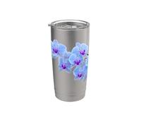 Splendida orchidea Phalaenopsis blu a forma di fiore nero Bicchiere termico in acciaio inox doppia parete