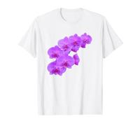 Splendida Orchidea Phalaenopsis Magenta Forme Mania Maglietta con Stampa Grafica Economica, Uomo, Bianco, L