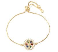Splendida principessa zirconia cubica rotonda regolabile catena donna gioielli fascino matrimonio