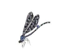 Splendida spilla a forma di libellula con strass, accessorio per abbigliamento, elegante, da donna, gioiello per ogni occasione, elegante, Misura unica, come descritto