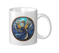 Splendida tazza in ceramica con fenice colorata, elegante tazza da caffè tee, tazza per acqua per casa e ufficio, 325 ml