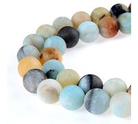 Splendide perline sfuse in amazzonite naturale, 10 mm, rotonde, opache, circa 15,5 pollici, per braccialetti fai da te, collane e gioielli