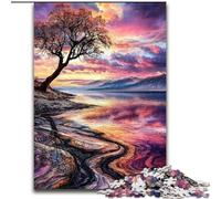 Splendidi e veri puzzle di paesaggi per adulti, 1000 puzzle, antistress per ammazzare il tempo in casa con poster abbinato e foglio di quiz (26x38cm)