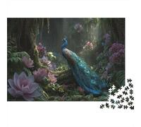 Splendidi pavoni nella lussureggiante foresta Puzzle 1000Pcs Decorazione Per La Casa. Rilassamento E Intelligence Per Adulti E Bambini Da 14 Anni 1000pcs (75x50cm)