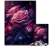 Splendidi puzzle a forma di rosa da 1000 pezzi per adulti, puzzle impossibili per adulti, impegnativo rompicapo fai da te, perfetto gioco per famiglie o regalo decorativo 26X38CM/10,23x14,96 pollici