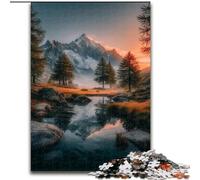 Splendidi puzzle da 1000 pezzi con montagne e laghi per adulti, giocattoli educativi per l'apprendimento, giochi per famiglie con poster abbinato e foglio di quiz (26x38cm)