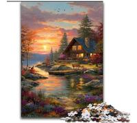 Splendidi puzzle da 1000 pezzi per adulti a forma di baita, adatti a persone dai 14 anni in su, idee regalo per la decorazione della casa (26x38cm)