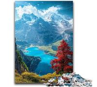 Splendidi puzzle di montagne e laghi per adulti da 1000 pezzi, aiutano il cervello a esercitare giocattoli avvincenti per coltivare la pazienza, decorazione perfetta 26x38cm