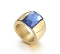 Splendido affermazione di grandi dimensioni cristalli di vetro anello di strass anello cocktail anello cubico zirconia acciaio inossidabile spesso grosso per uomo uomo amico di laurea regalo da sera
