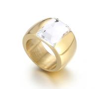 Splendido affermazione di grandi dimensioni cristalli di vetro anello di strass anello cocktail anello cubico zirconia acciaio inossidabile spesso grosso per uomo uomo amico di laurea regalo da sera