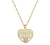 Splendido Amore retrò Hollow Collana a Pendente zircone Intarsia