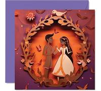 Splendido biglietto di congratulazioni matrimonio indiano indù asiatico haldi splendido biglietto di auguri donne e uomini 145 mm biglietti di auguri coppie (non 3D o pop up)