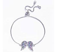 Splendido bracciale per cornice di rosa a ali di angelo multi-zircone Bracciale a cornice di rosa adatto per gioielli regolabili femminili