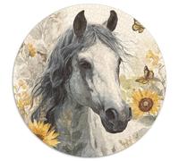 Splendido cavallo grigio,Puzzle Per Adulti 1000pcs (67.5x67.5cm),Giochi Di Sfida Girasoles And Butterflies