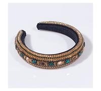 Splendido cerchietto imbottito in cristallo barocco fatto a mano con fiore in metallo, cerchietto per capelli in spugna spessa, accessori per capelli da donna, per feste di matrimonio