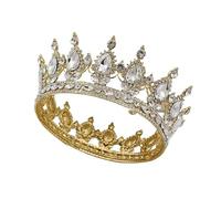 Splendido cerchio colorato Royal Queen King King Tiaras and Crowns Pageant Prom Bridal Diadem Wedding Hair Gioielli Accessori (Colore in metallo: colori vintage, dimensioni: corona)
