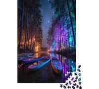 Splendido cielo stellato Puzzle 1000Pcs Lago, pineta profondaaa Decorazione Per La Casa. Rilassamento E Intelligence Per Adulti E Bambini Da 14 Anni 38x26cm/1000pcs