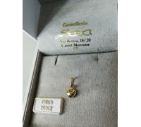 Splendido ciondolo cuore double face bombato in oro giallo 750 18 kt NUOVO