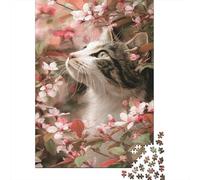 Splendido gatto in un giardino fiorito primaverile1000 Pezzi Impossibili Per Adulti, Giochi, Regali, Sfide Per Bambini70x50cm/1000pcs