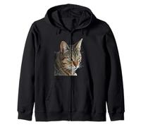 Splendido Gatto Soriano Primo Piano Ritratto vettoriale Isolato Felpa con Cappuccio