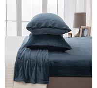 Splendido lenzuolo Bay Home extra morbido velluto Cozy set di biancheria da letto deluxe con tasche profonde, collezione Luxe Queen Denim-blu