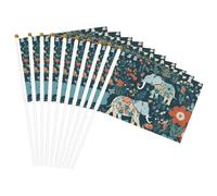 Splendido motivo a prati con elefante floreale in stampa facilitazione bandiera portatile leggera parata decorazione per la casa eventi Uso versatile