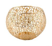 Splendido portacandele in stile vintage dorato con disegni intricati per accenti domestici (oro)