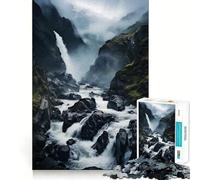 Splendido puzzle a forma di cascata per adulti, 1000 pezzi, gioco intelligente per rafforzare i legami familiari, bordo liscio, ideale per esporre opere d'arte 50x75cm