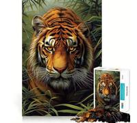 Splendido puzzle a forma di tigre da 1000 pezzi per ragazzi, gioco stimolante per la mente, divertimento rilassante, taglio preciso, regalo di Natale 50x75cm