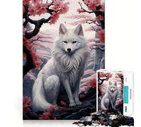 Splendido puzzle a incastro con volpe bianca per adulti, 1000 pezzi, gioco di logica, legame familiare, taglio di precisione, calda sorpresa 38x26cm
