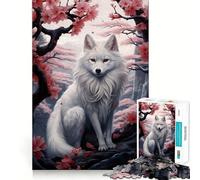 Splendido puzzle a incastro con volpe bianca per adulti, 1000 pezzi, gioco di logica, legame familiare, taglio di precisione, calda sorpresa 50x75cm