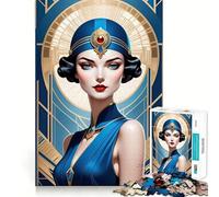 Splendido puzzle da 1000 pezzi con ritratto Art Déco per adulti e ragazzi, gioco di logica, rilassante, taglio preciso, regalo di Natale 38x52cm