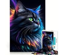 Splendido puzzle fantasy da 1000 pezzi con gatto nero per adulti e ragazzi, giocattolo rilassante e di alta qualità, regalo perfetto 38x26cm