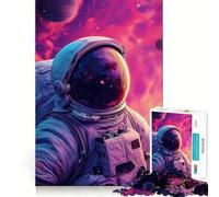 Splendido puzzle per adulti con astronauti e galassia, 1000 pezzi, rompicapo, passatempo da fare a casa, assemblaggio di immagini, regalo memorabile 38x52cm