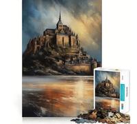 Splendido puzzle per adulti di Mont Saint Michel da 1000 pezzi, gioco per esercitare la mente, rilassante, di design e da assemblare, regalo perfetto per Babbo Natale 38x52cm