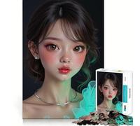 Splendido ritratto digitale di eterea bellezza con grandi occhi espressivi e morbido G Puzzle da 1000 pezzi per adulti e adolescenti Giocattolo mentale Calma Relax Taglio premium Regalo sentito